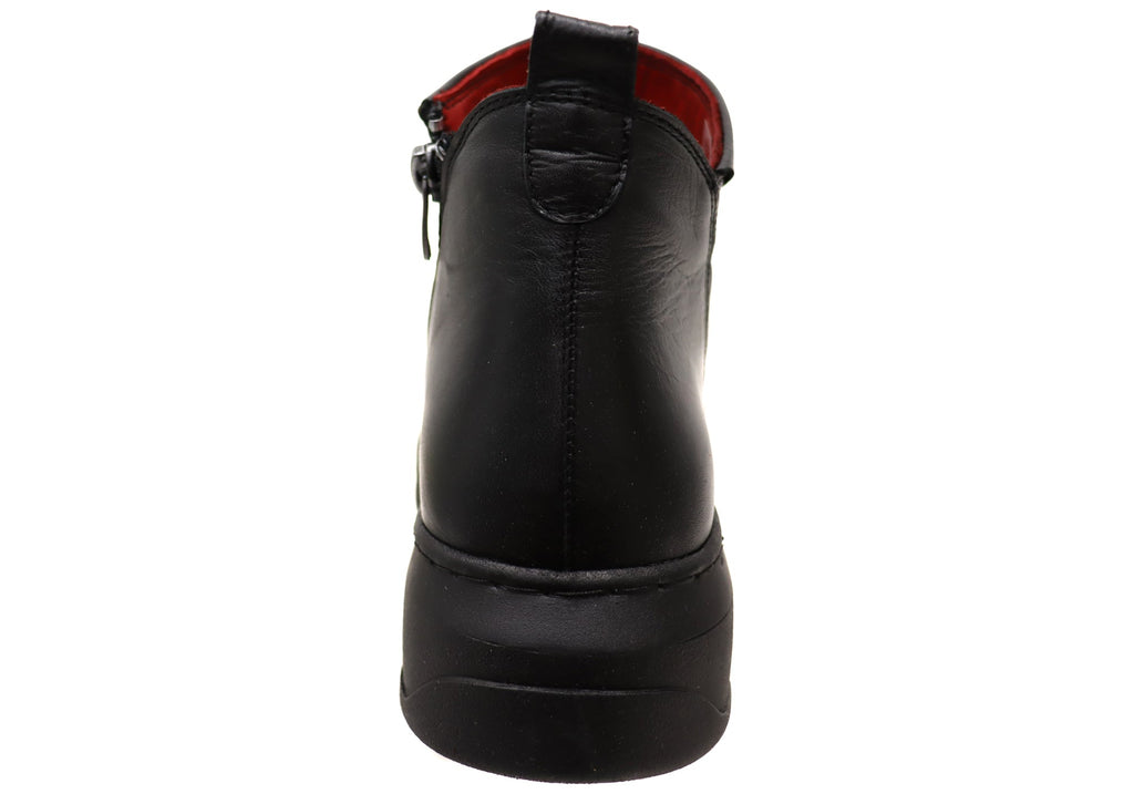 Tempo Womens European Comfort Leather Ankle Boots
