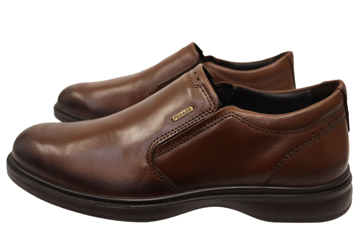 Calix Mens Slip On Comfortable Brazilian Leather Dress Shoes