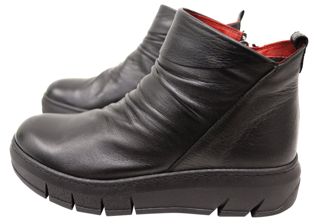 Tempo Womens European Comfort Leather Ankle Boots