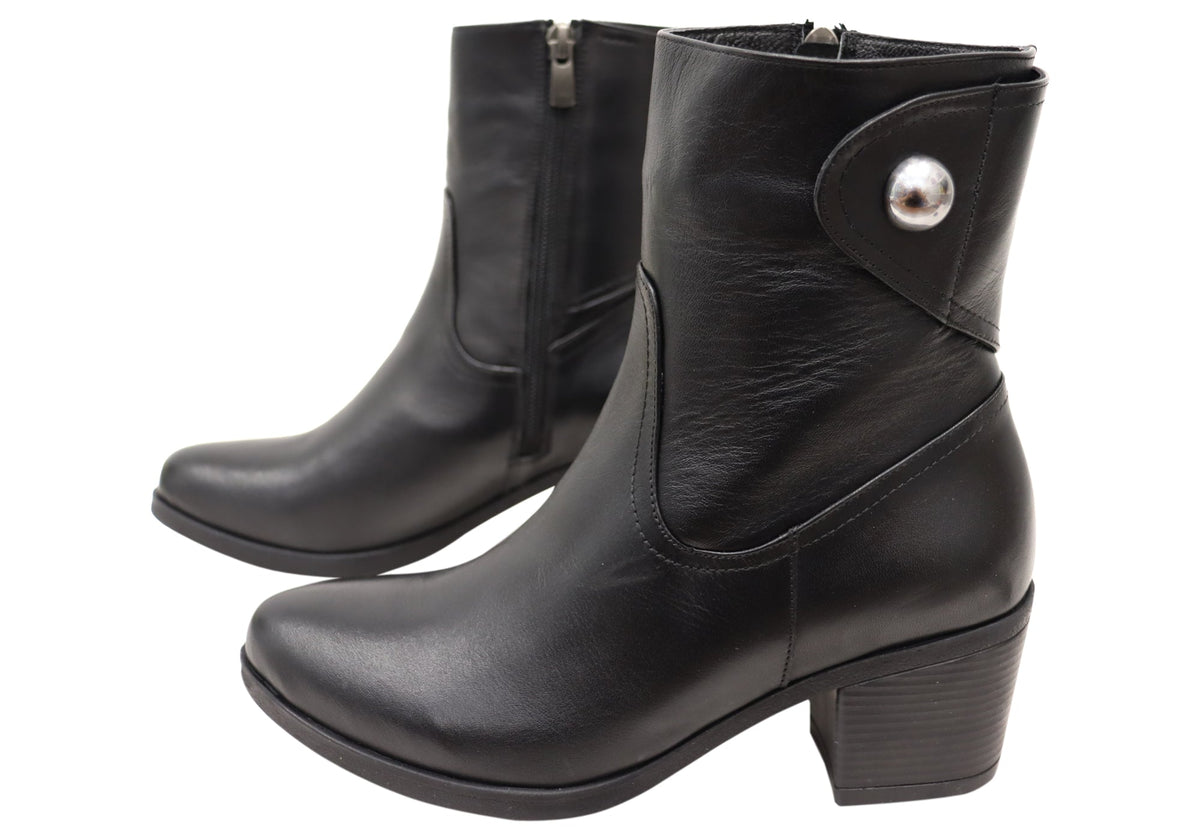 Nalini Womens European Comfortable Leather Boots
