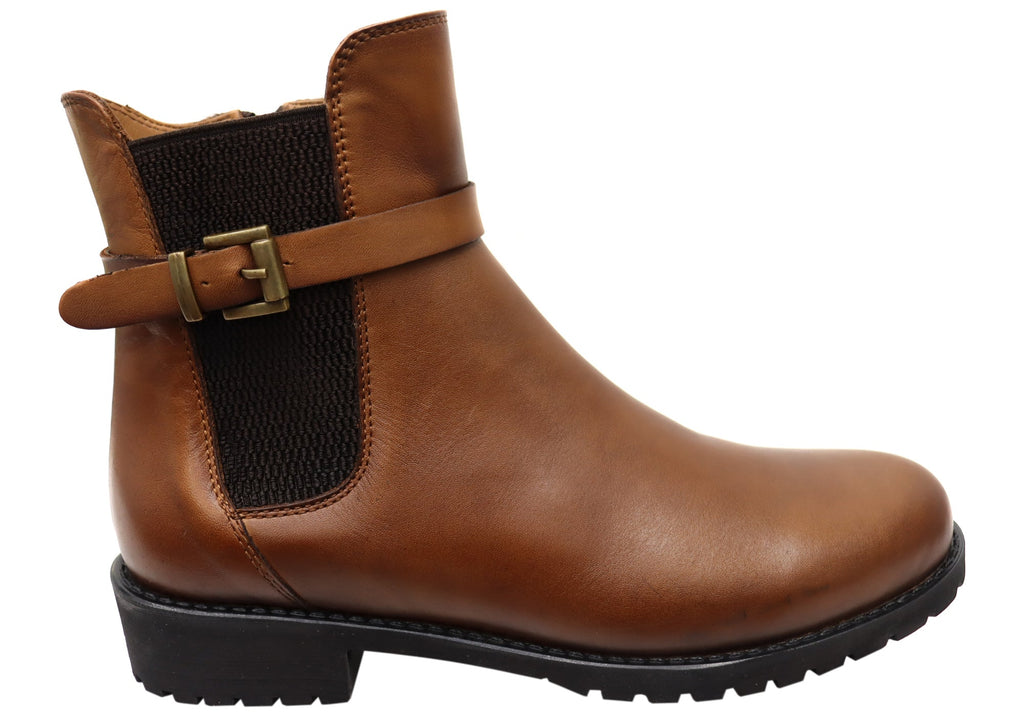 Hampton Womens European Comfortable Leather Ankle Boots