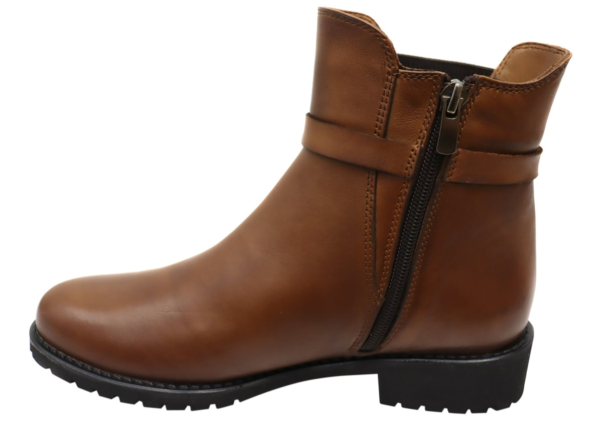 Hampton Womens European Comfortable Leather Ankle Boots