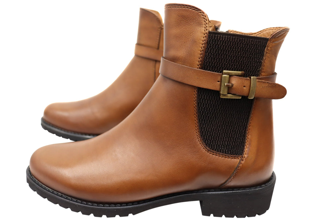 Hampton Womens European Comfortable Leather Ankle Boots
