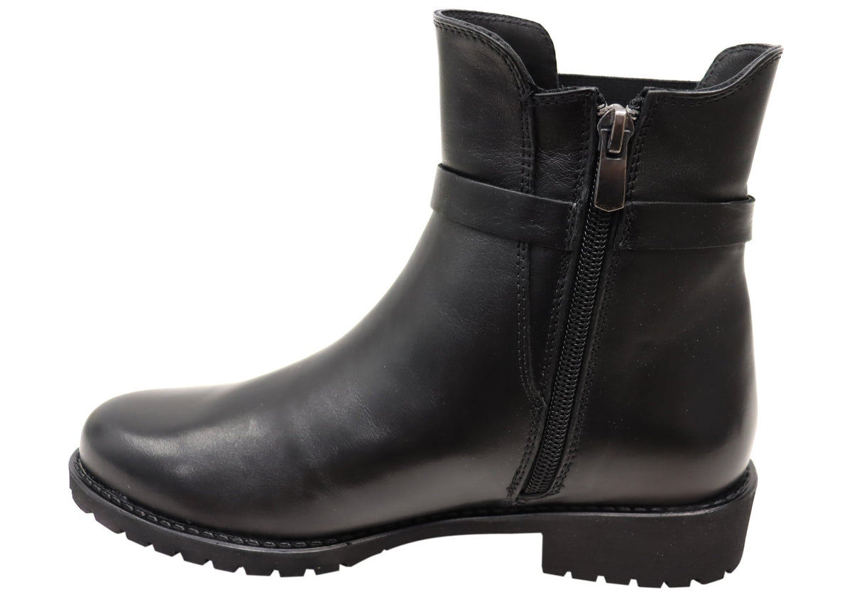 Hampton Womens European Comfortable Leather Ankle Boots