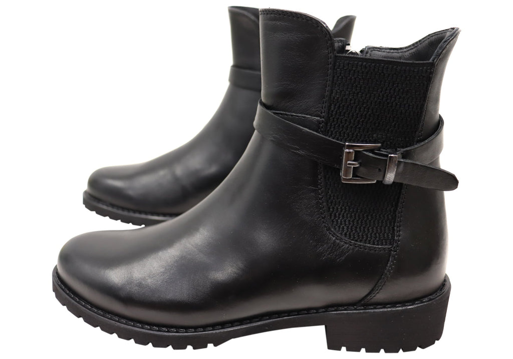 Hampton Womens European Comfortable Leather Ankle Boots