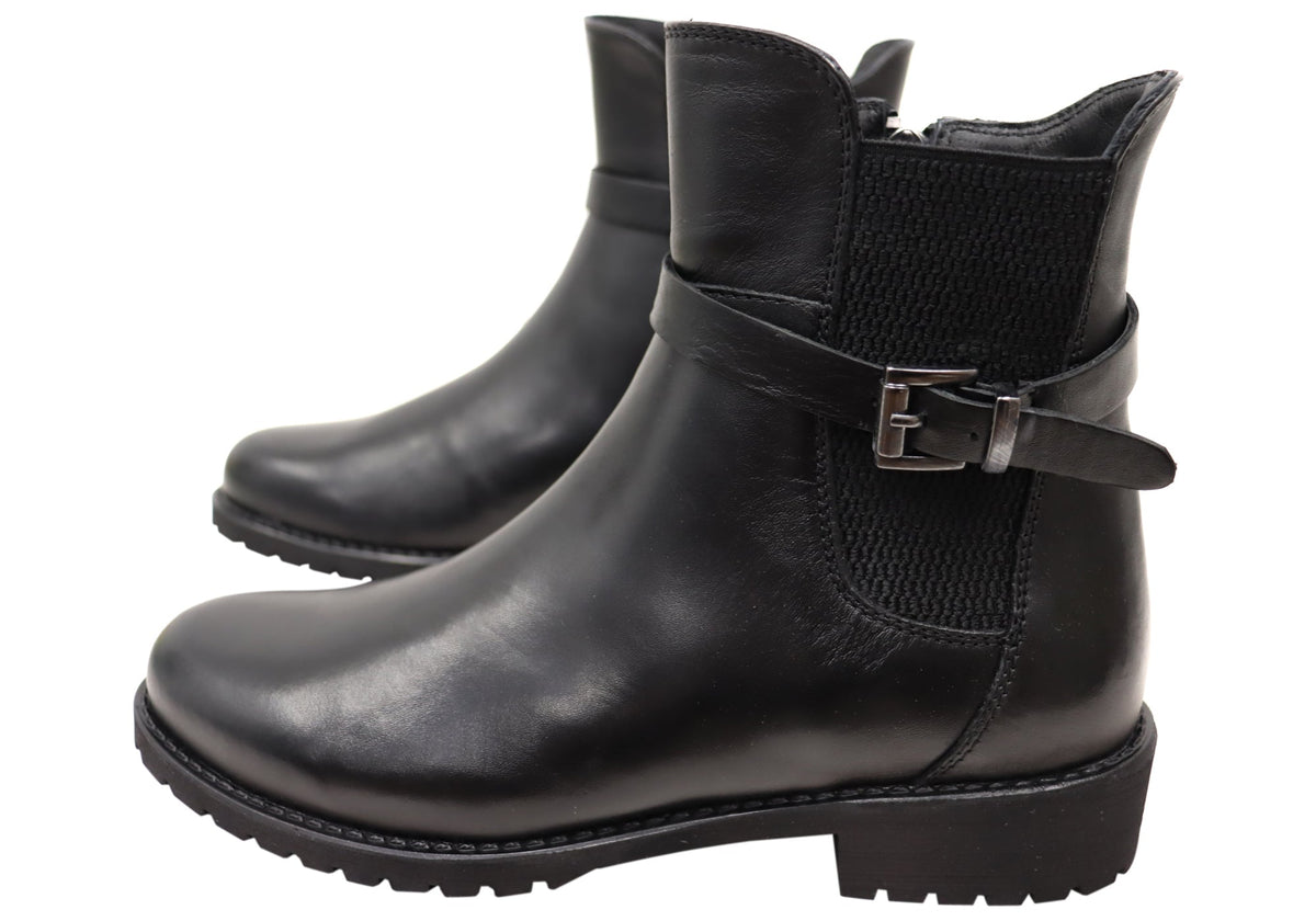 Hampton Womens European Comfortable Leather Ankle Boots