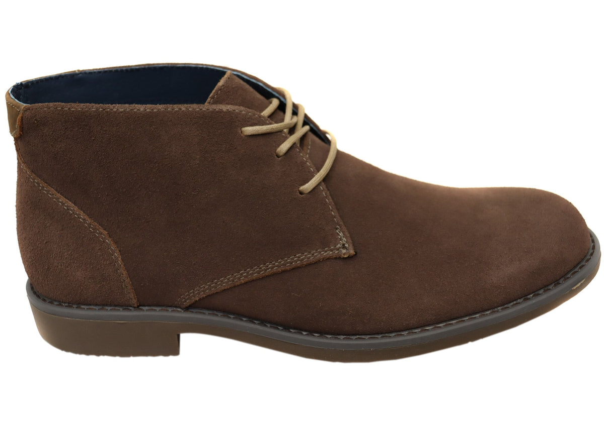 Terminal Mens Extra Wide Width Leather Suede Boots