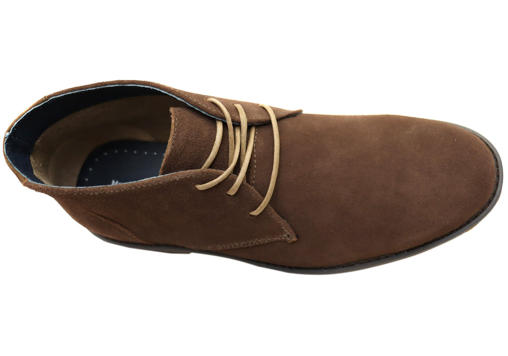 Terminal Mens Extra Wide Width Leather Suede Boots