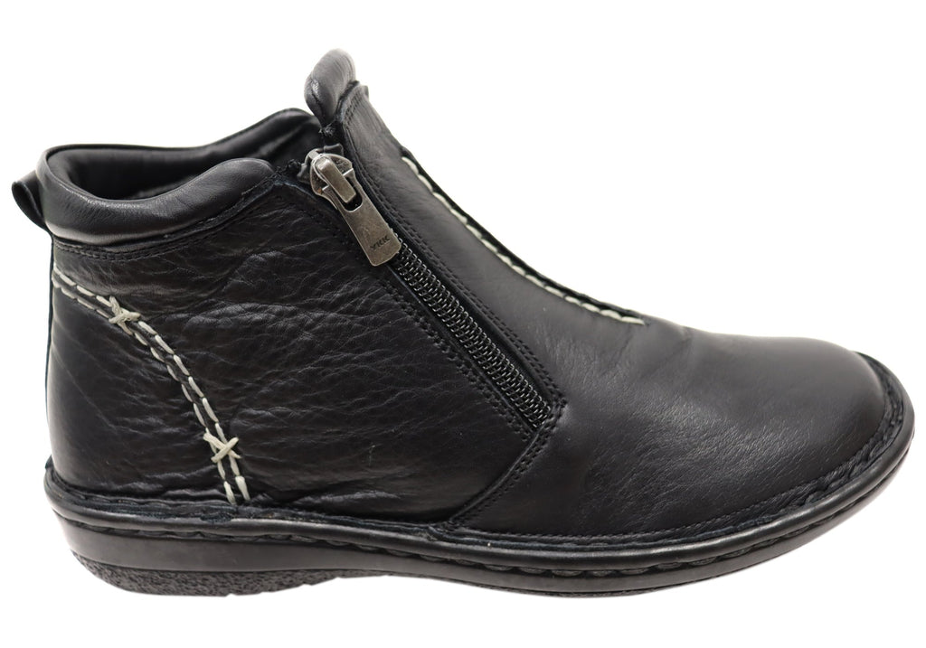 Luna Womens European Comfort Leather Ankle Boots