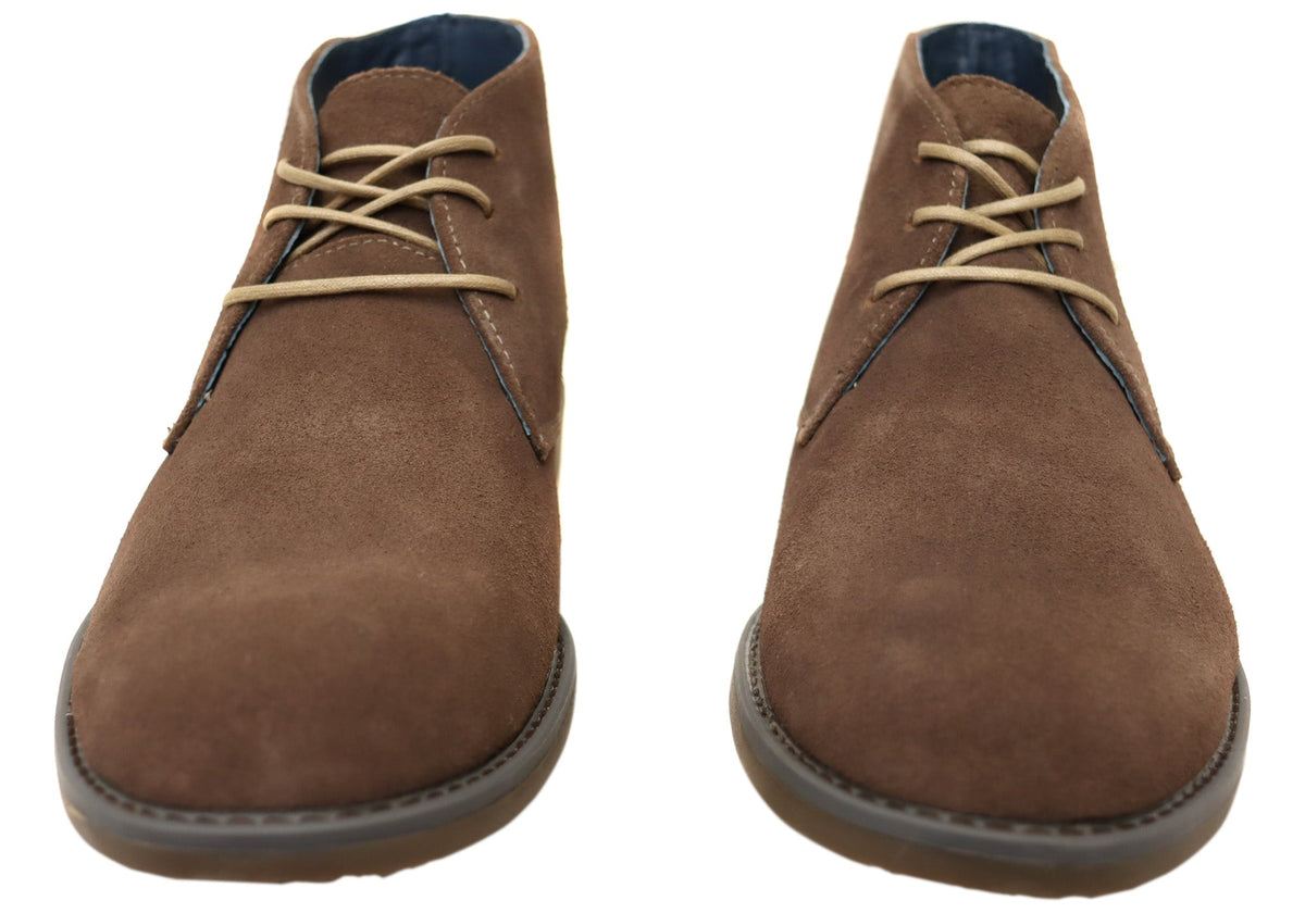 Terminal Mens Extra Wide Width Leather Suede Boots