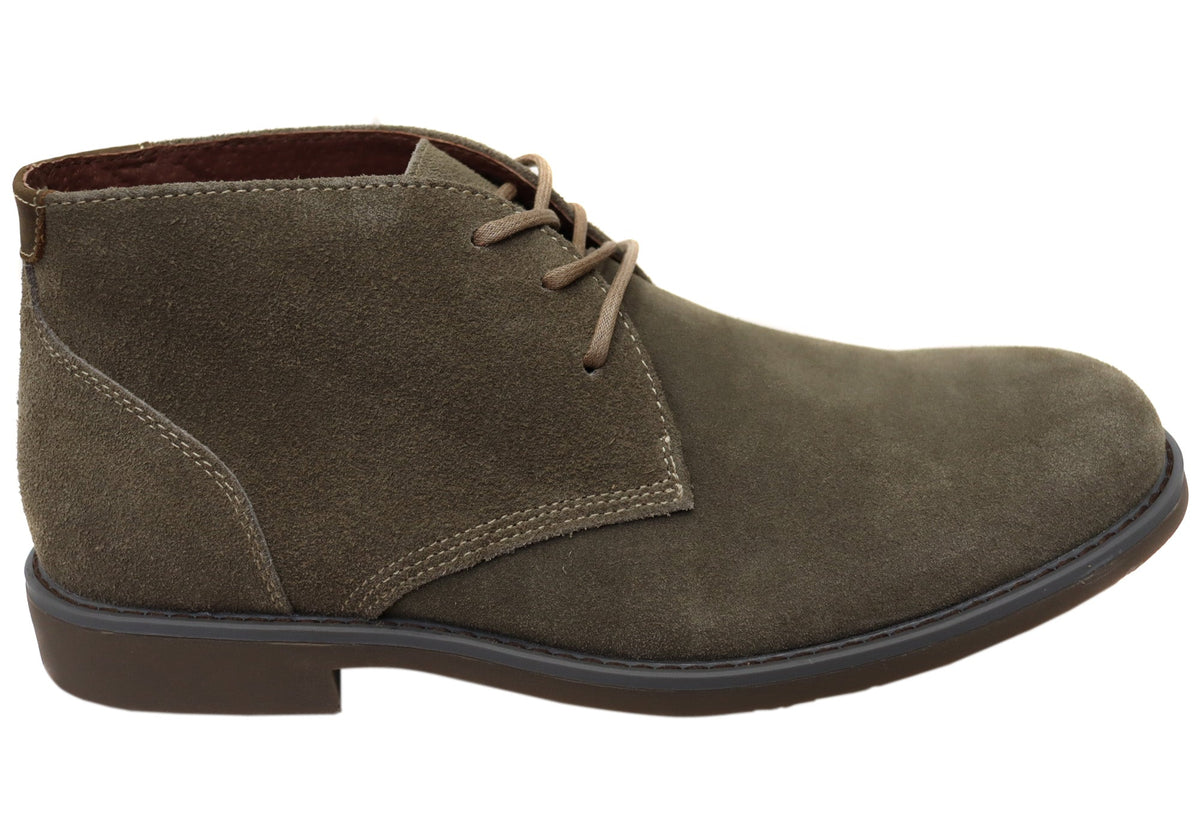 Terminal Mens Extra Wide Width Leather Suede Boots