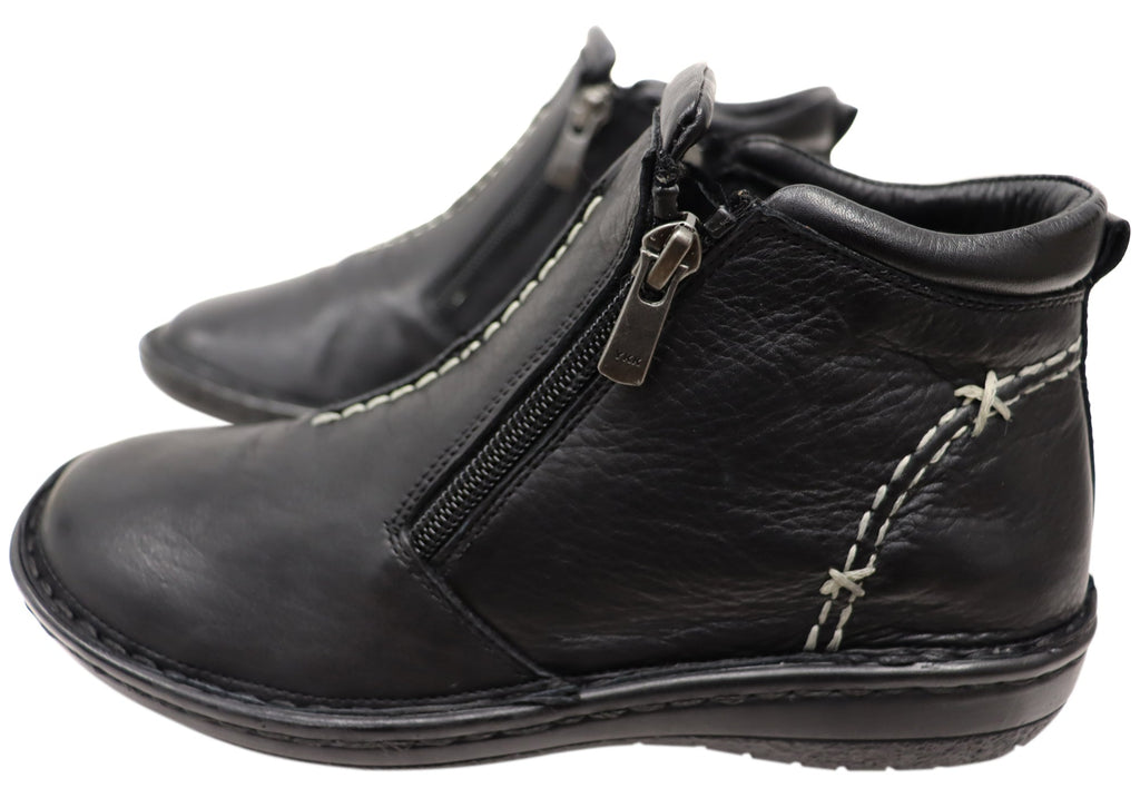 Luna Womens European Comfort Leather Ankle Boots