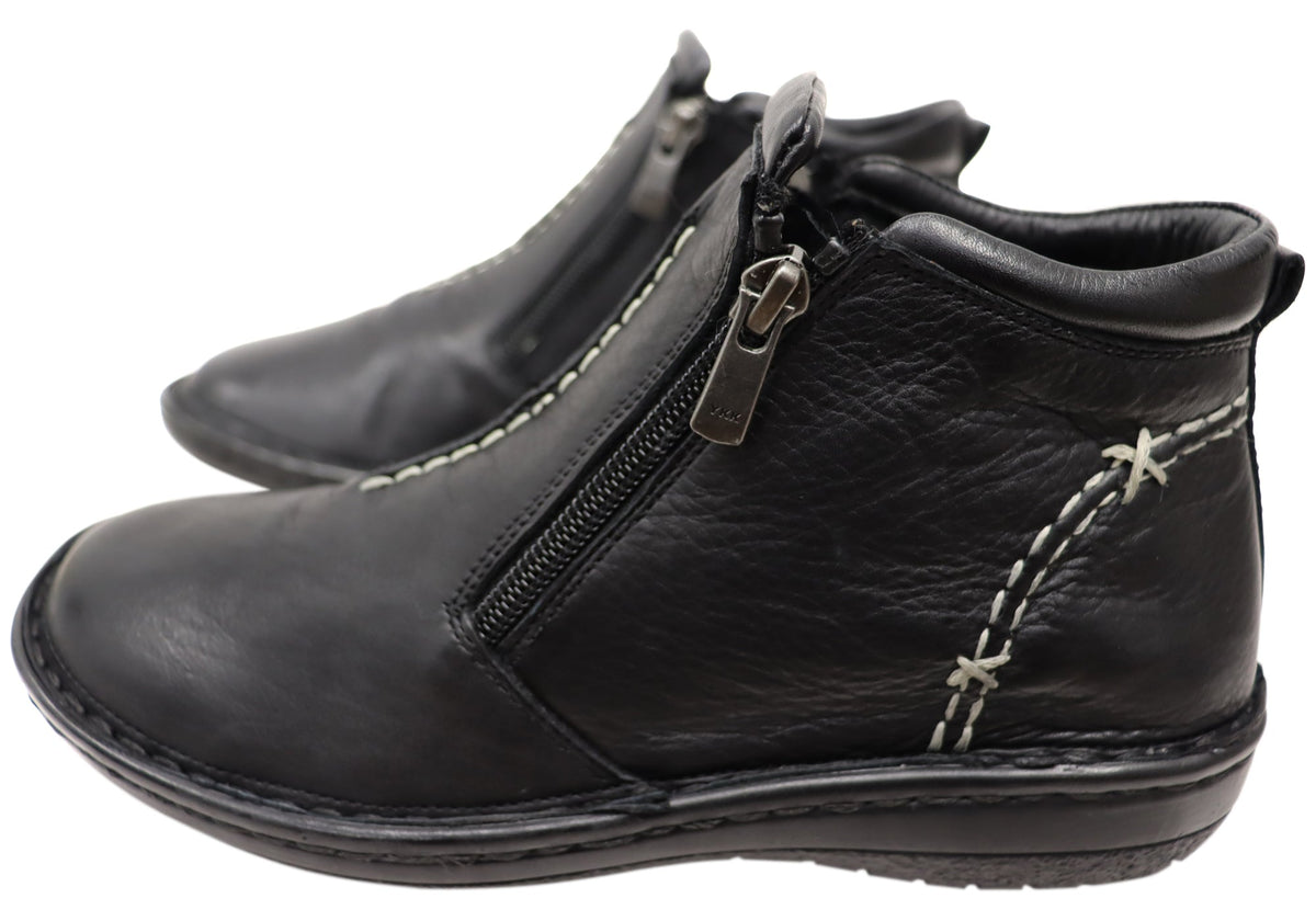 Luna Womens European Comfort Leather Ankle Boots