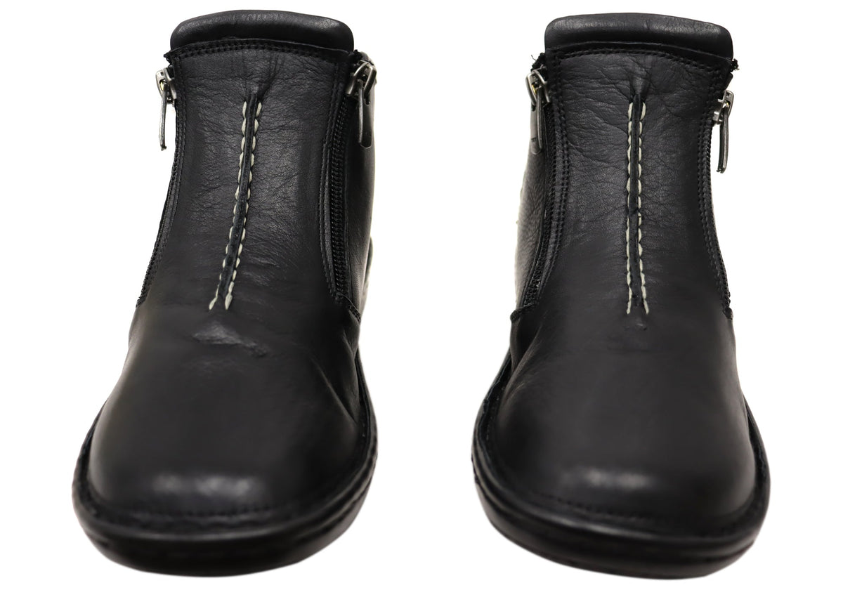 Luna Womens European Comfort Leather Ankle Boots