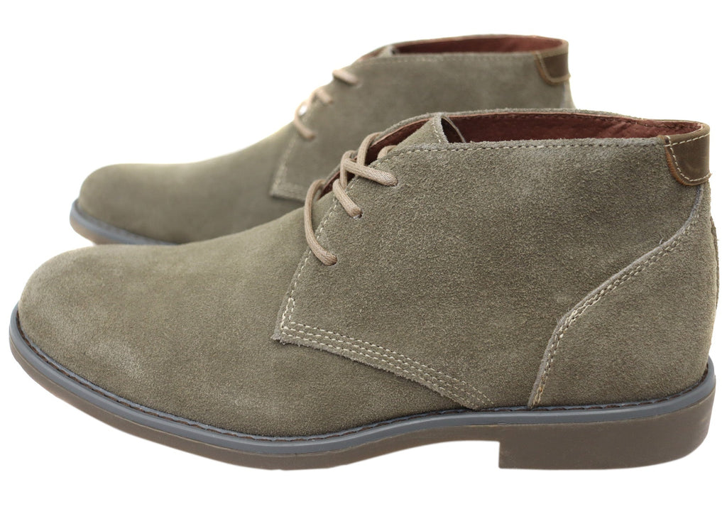Terminal Mens Extra Wide Width Leather Suede Boots