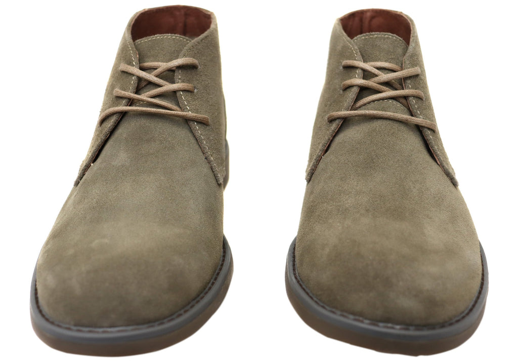 Terminal Mens Extra Wide Width Leather Suede Boots