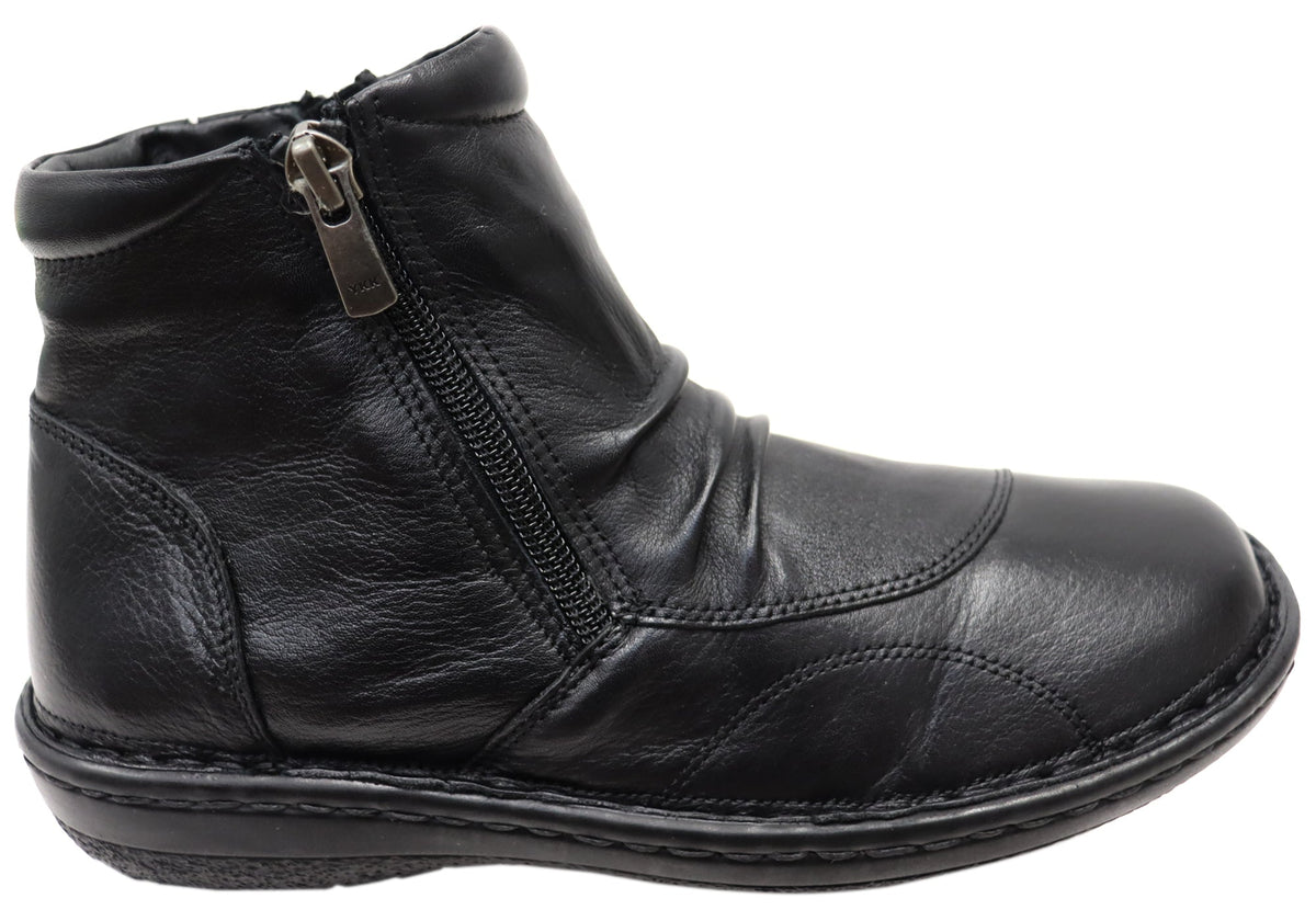 Talun Womens European Comfortable Leather Ankle Boots