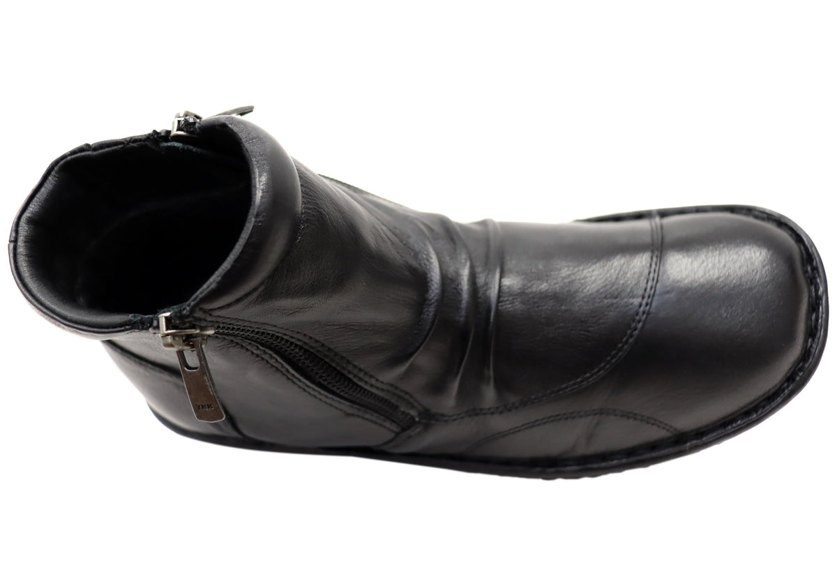 Talun Womens European Comfortable Leather Ankle Boots