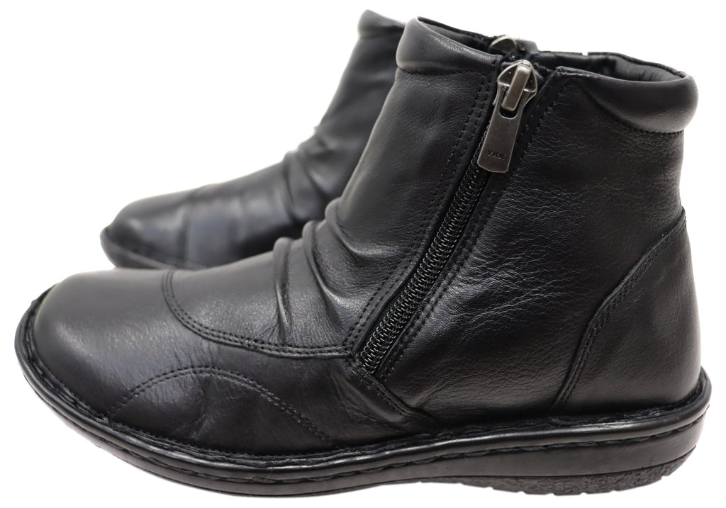 Talun Womens European Comfortable Leather Ankle Boots