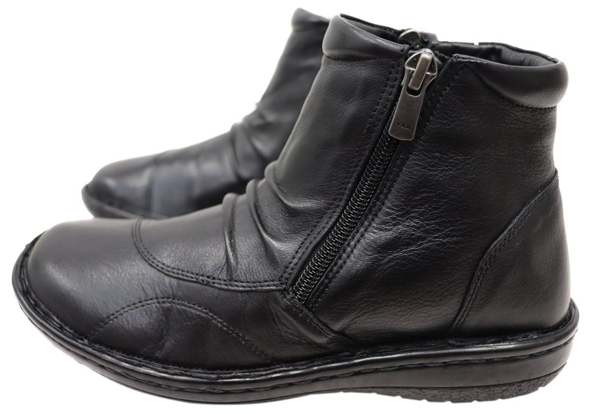 Talun Womens European Comfortable Leather Ankle Boots