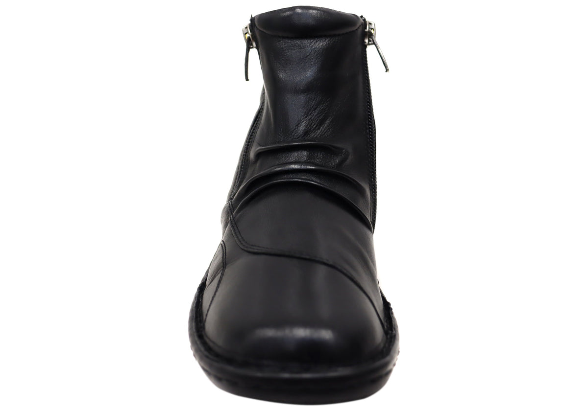 Talun Womens European Comfortable Leather Ankle Boots