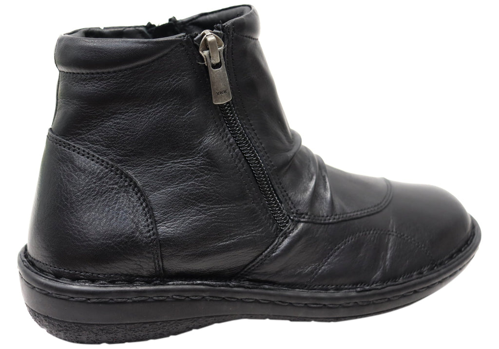 Talun Womens European Comfortable Leather Ankle Boots