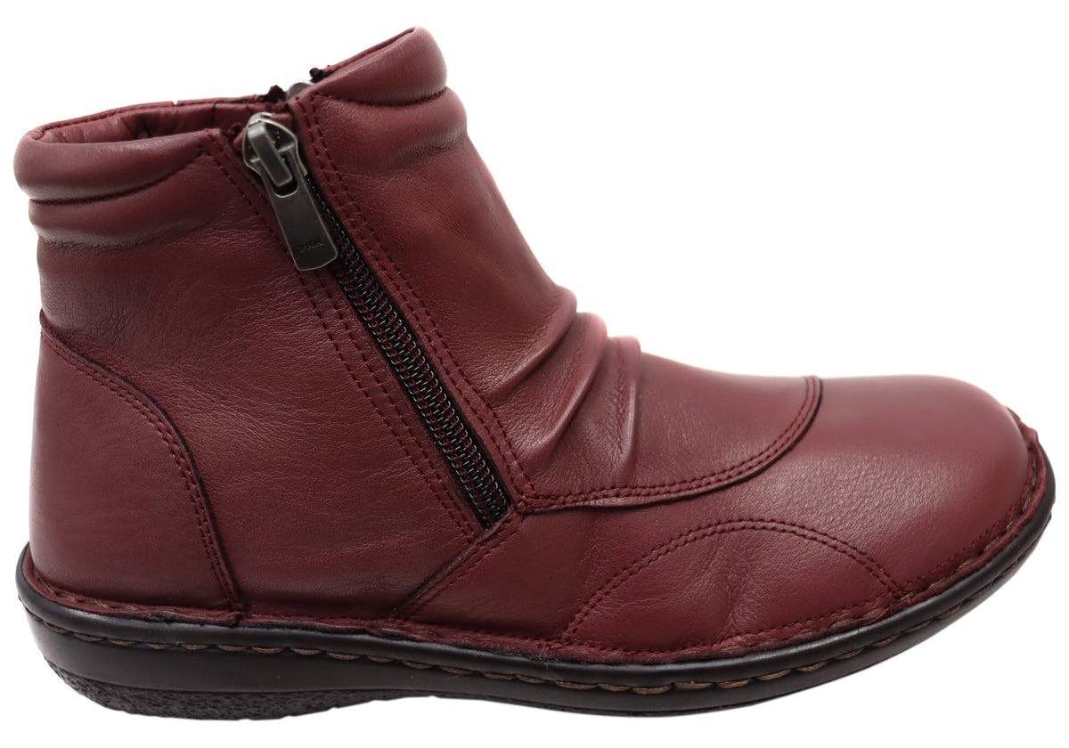 Talun Womens European Comfortable Leather Ankle Boots