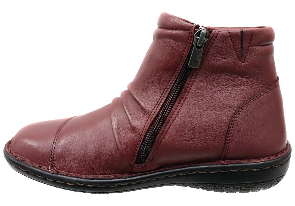 Talun Womens European Comfortable Leather Ankle Boots