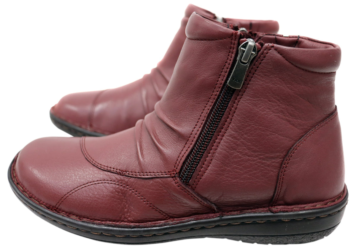 Talun Womens European Comfortable Leather Ankle Boots