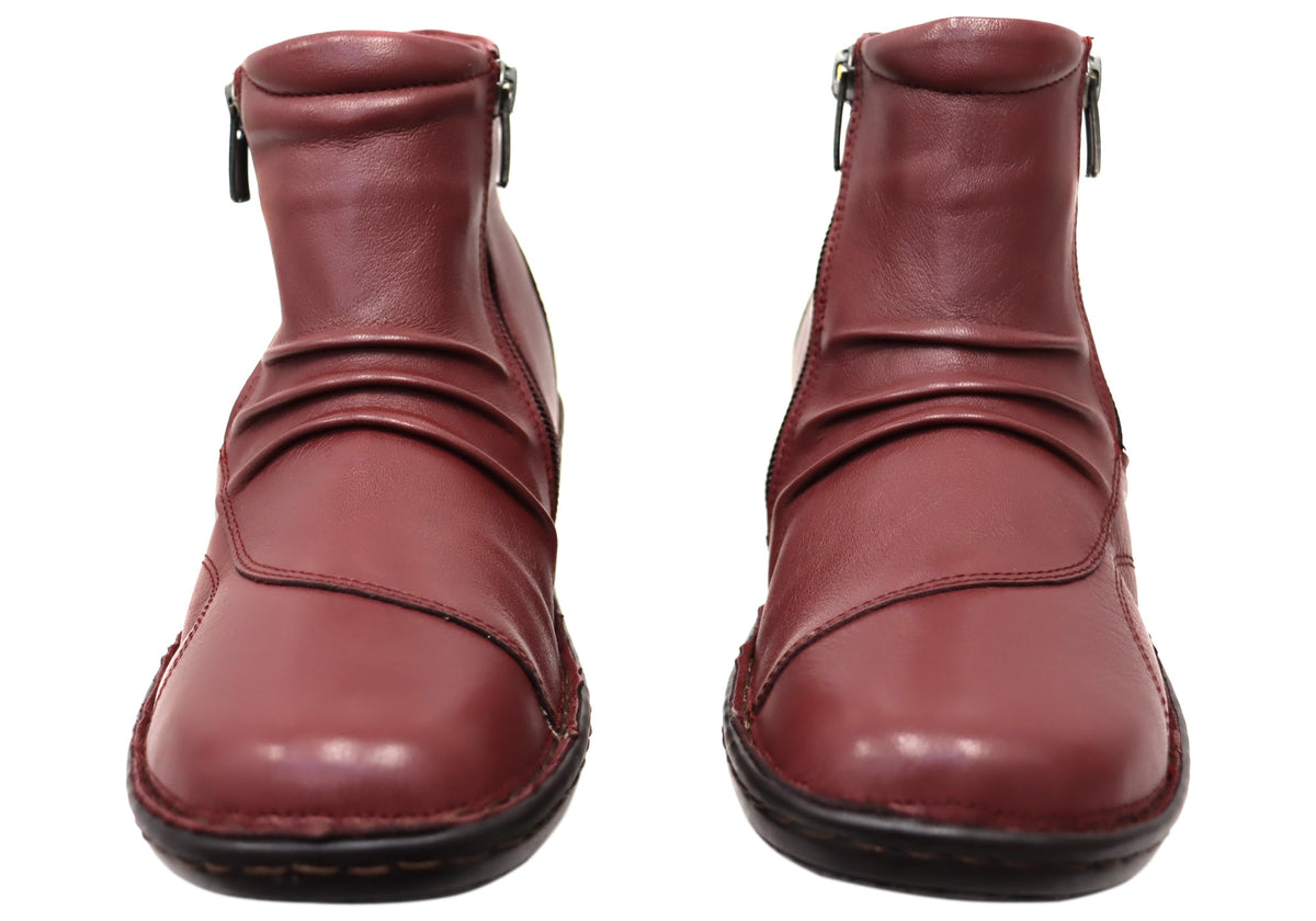 Talun Womens European Comfortable Leather Ankle Boots