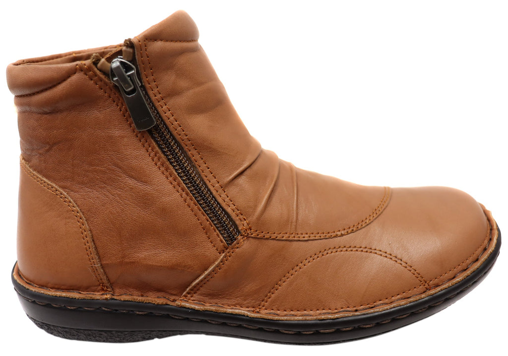 Talun Womens European Comfortable Leather Ankle Boots