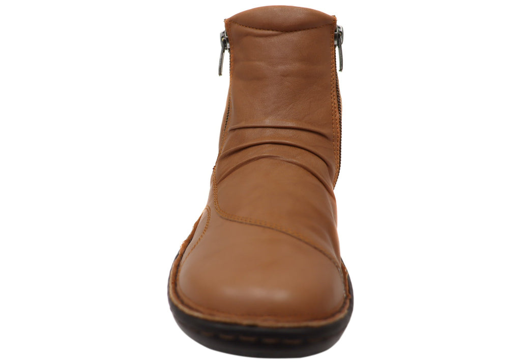 Talun Womens European Comfortable Leather Ankle Boots