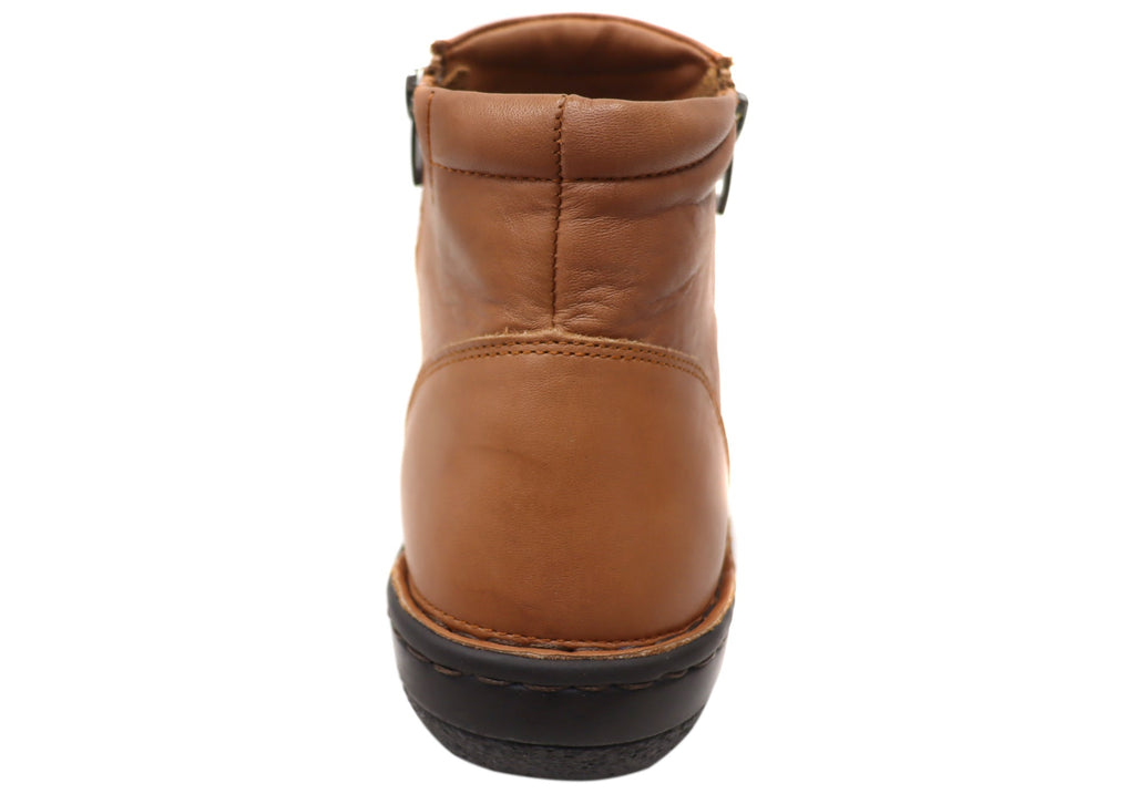Talun Womens European Comfortable Leather Ankle Boots