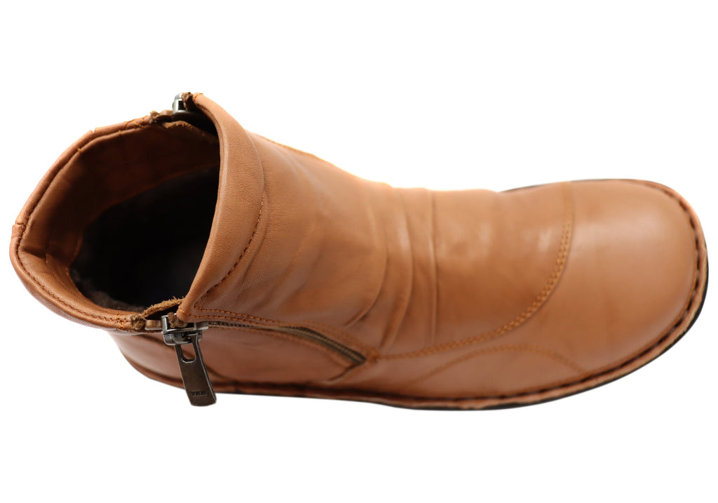 Talun Womens European Comfortable Leather Ankle Boots