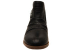 Chalet Womens Comfortable Black Leather Ankle Boots