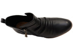 Chalet Womens Comfortable Black Leather Ankle Boots