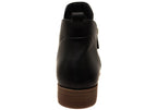 Chalet Womens Comfortable Black Leather Ankle Boots