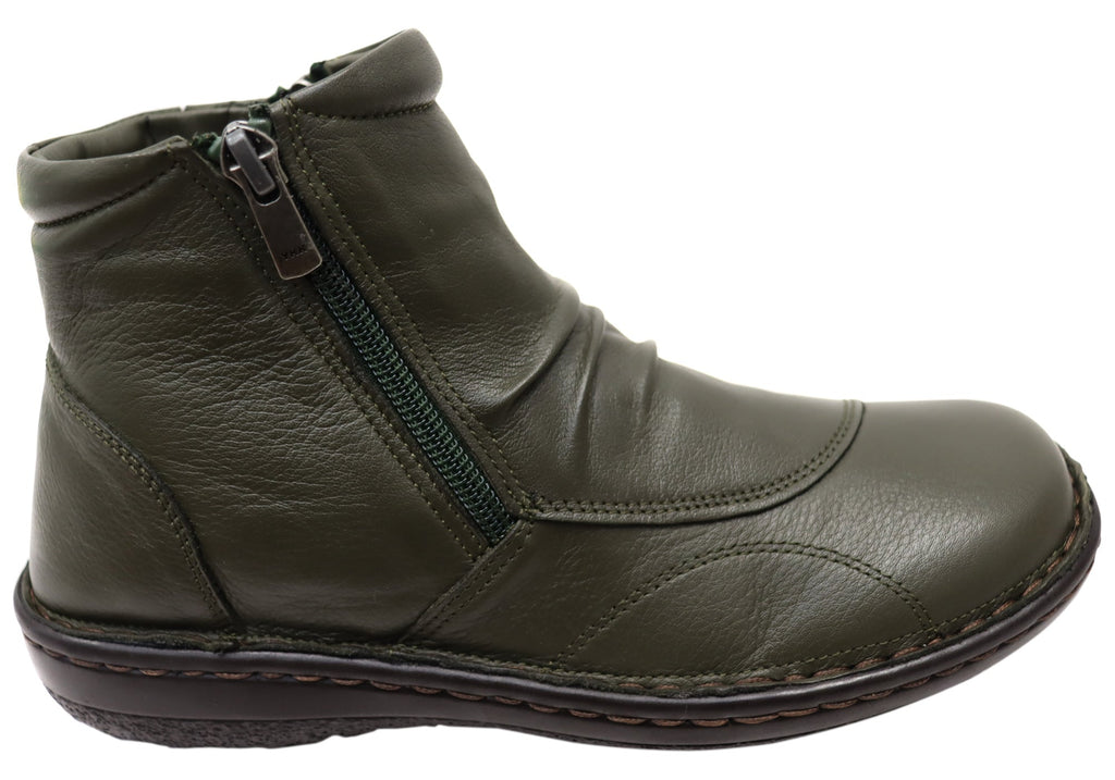 Talun Womens European Comfortable Leather Ankle Boots