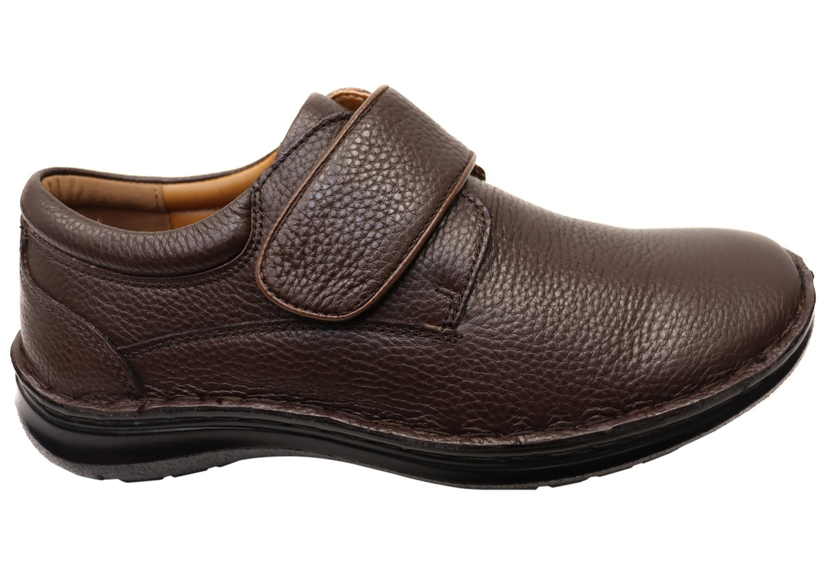 Bloke Mens Comfortable Leather Triple Wide Fit Shoes
