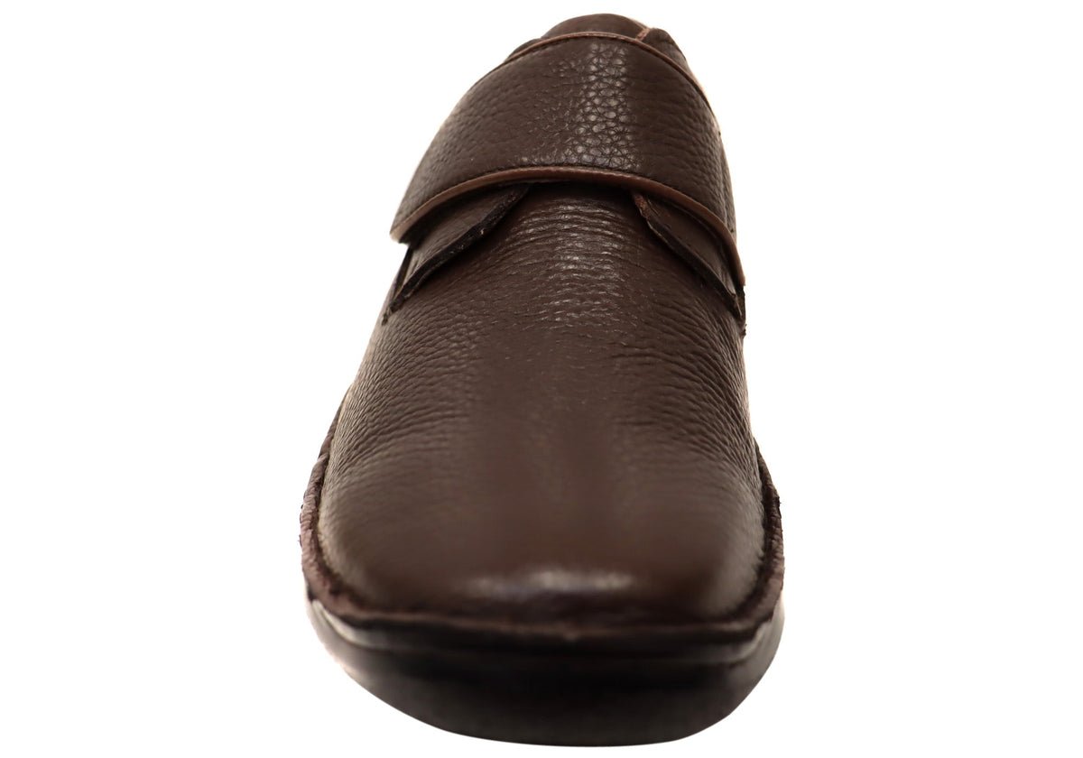 Bloke Mens Comfortable Leather Triple Wide Fit Shoes