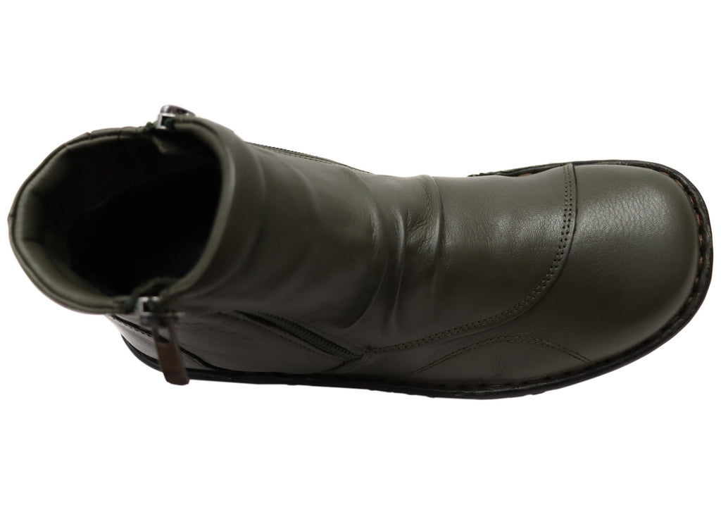 Talun Womens European Comfortable Leather Ankle Boots