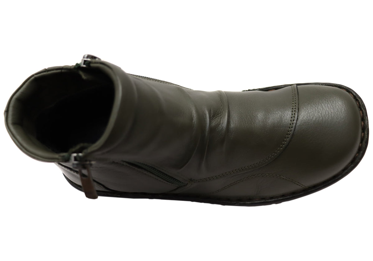 Talun Womens European Comfortable Leather Ankle Boots