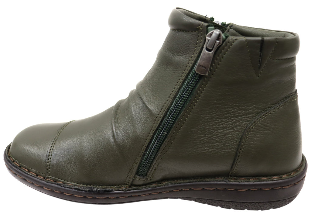 Talun Womens European Comfortable Leather Ankle Boots