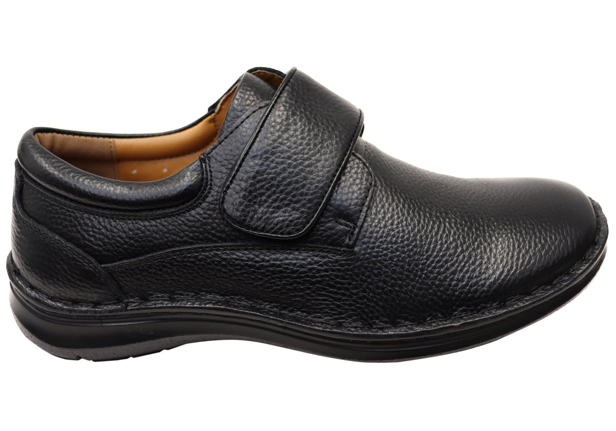 Bloke Mens Comfortable Leather Triple Wide Fit Shoes