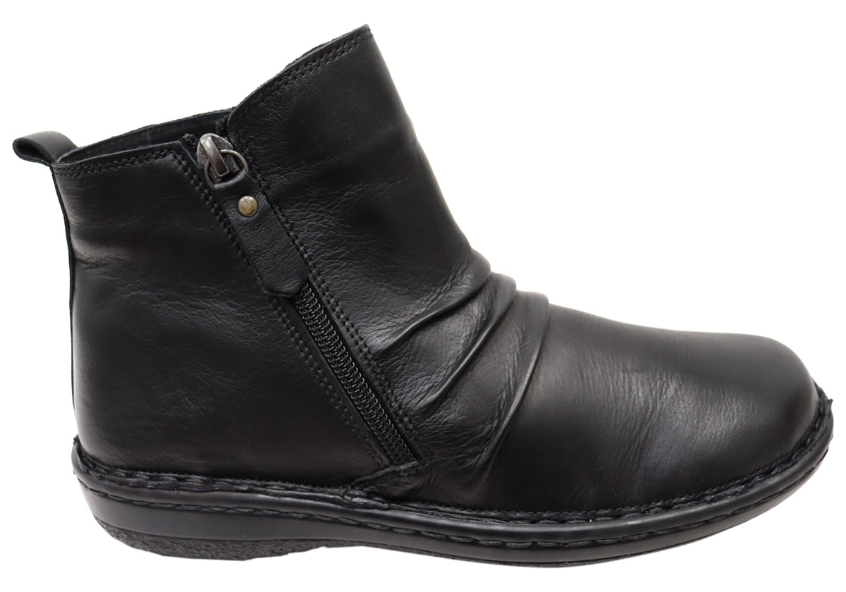 Poet Womens European Comfortable Leather Ankle Boots