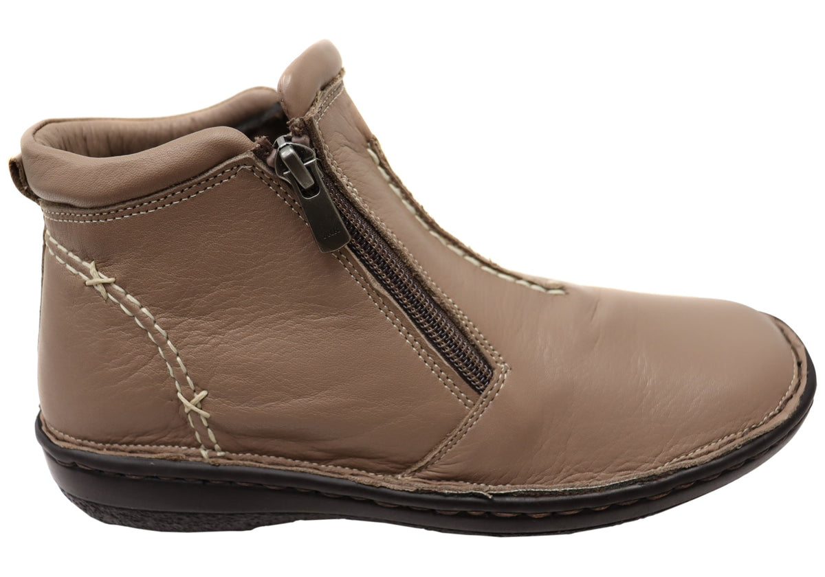 Luna Womens European Comfort Leather Ankle Boots