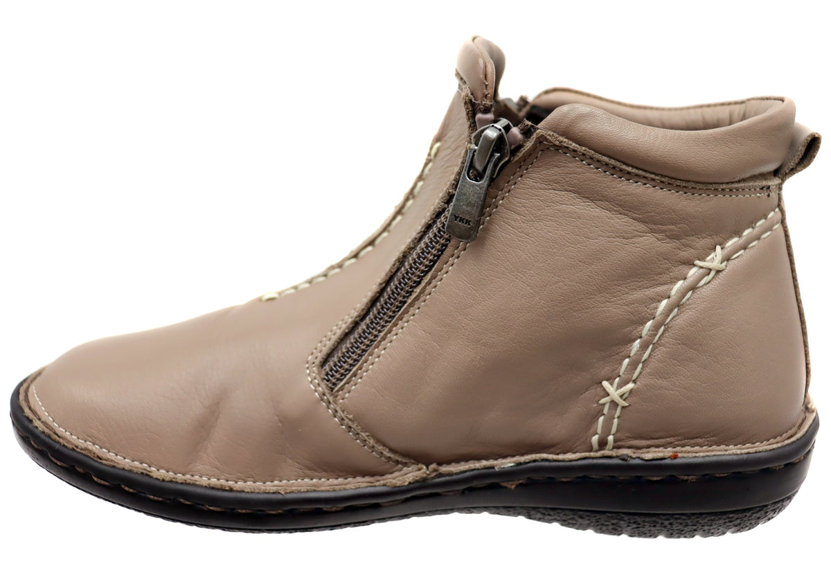Luna Womens European Comfort Leather Ankle Boots