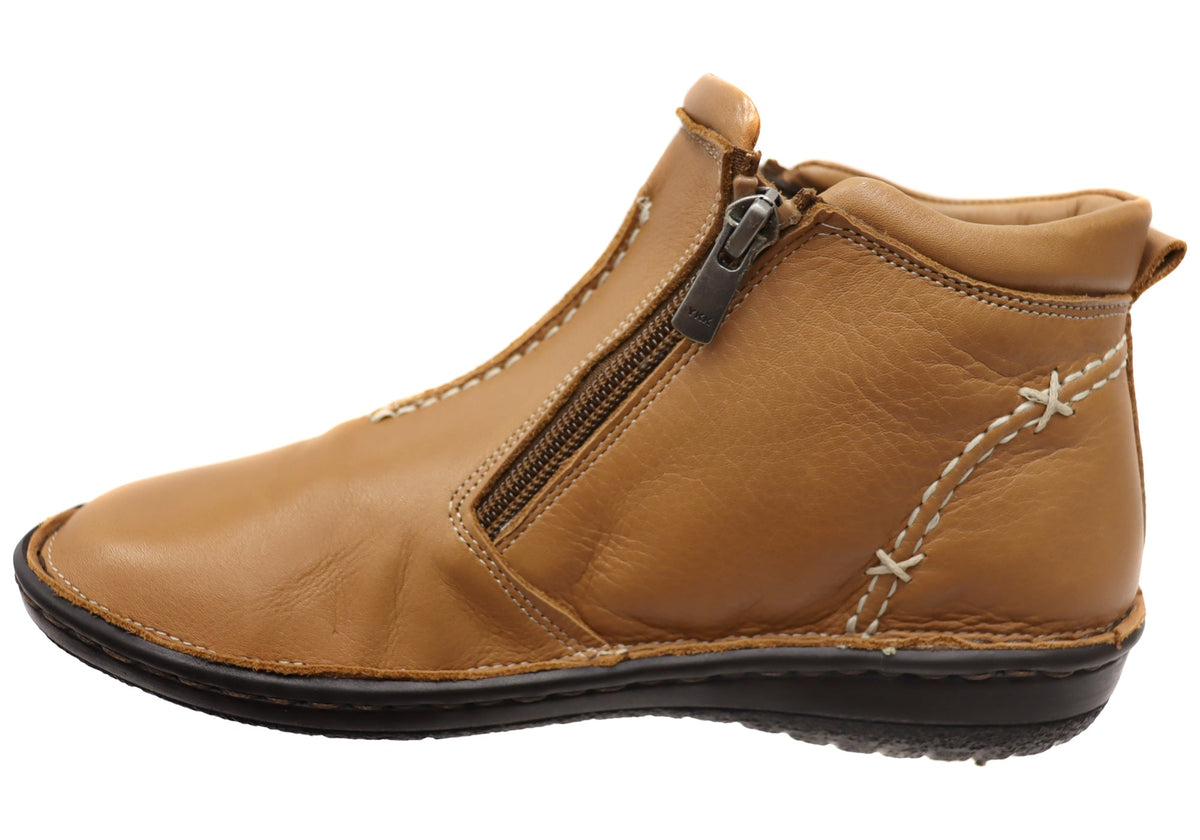 Luna Womens European Comfort Leather Ankle Boots