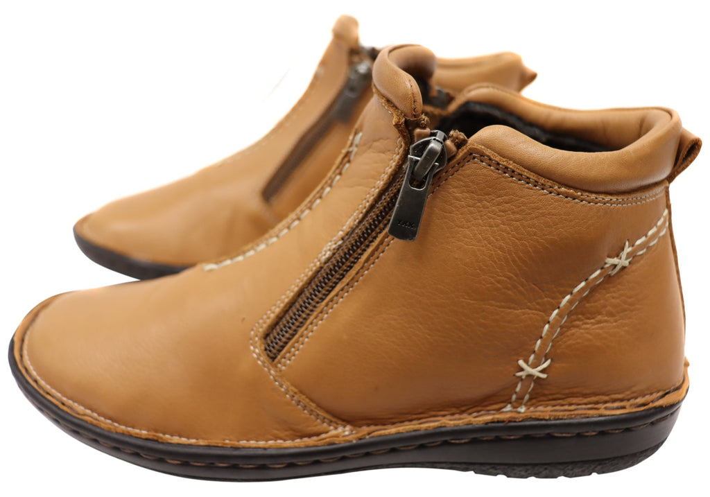 Luna Womens European Comfort Leather Ankle Boots