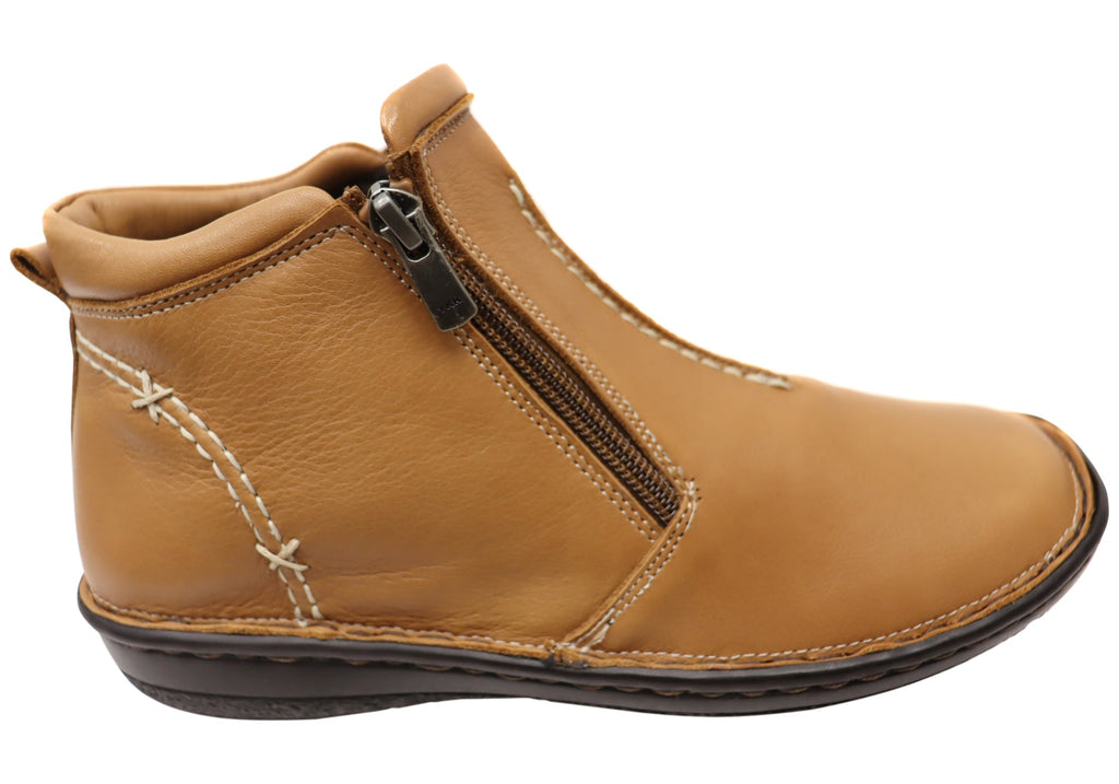 Luna Womens European Comfort Leather Ankle Boots